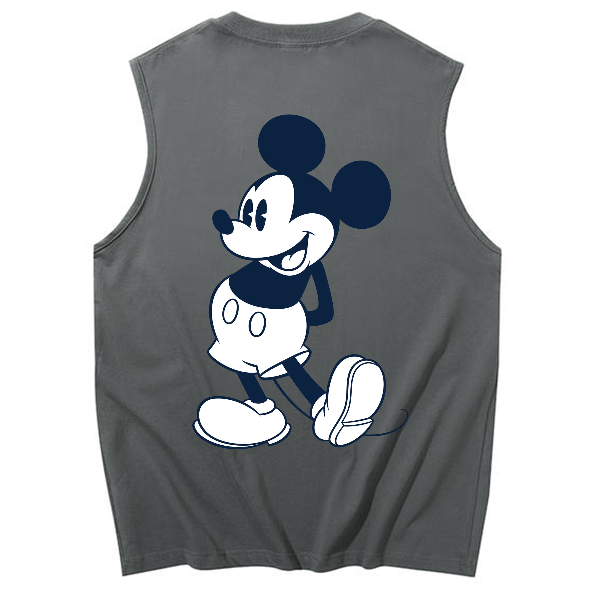 ミッキーマウス Mickey Mouse コットン100％タンクトップ（背面プリント）
